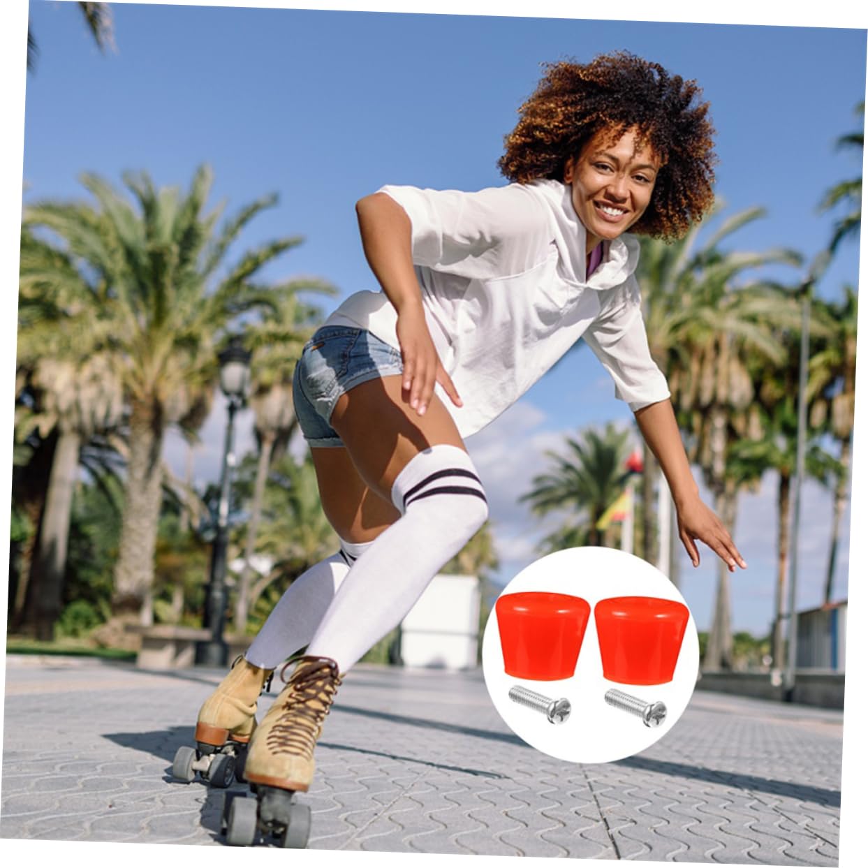 POPETPOP 1Set Roller Skates Brake Blocks Double Row Toe Stoppers for Enhanced Stability and Safety Skating Accessory for Reliable Stops and Smooth Performance