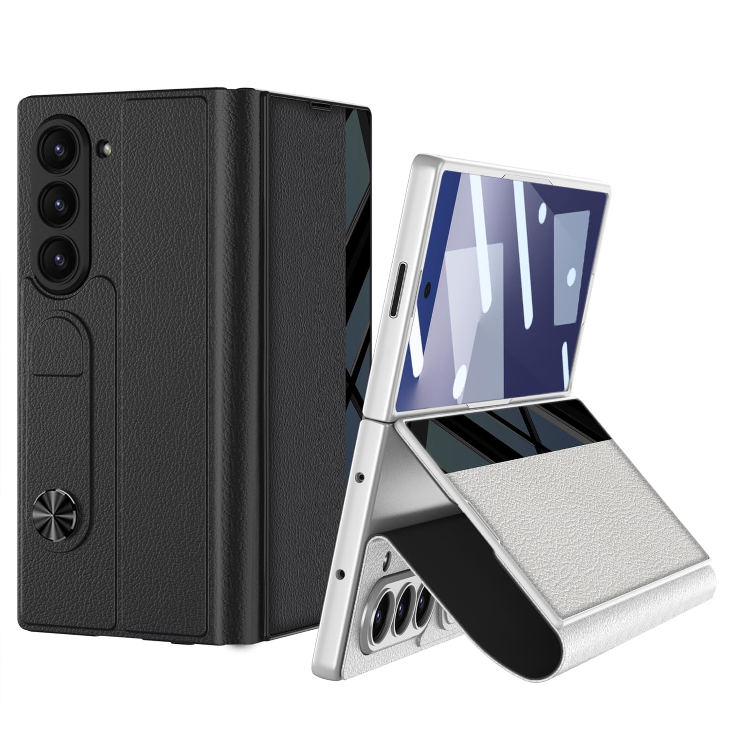 CeeEee Z Fold 4 Coque Cuir Protection Charnière Avec Béquille Et Porte