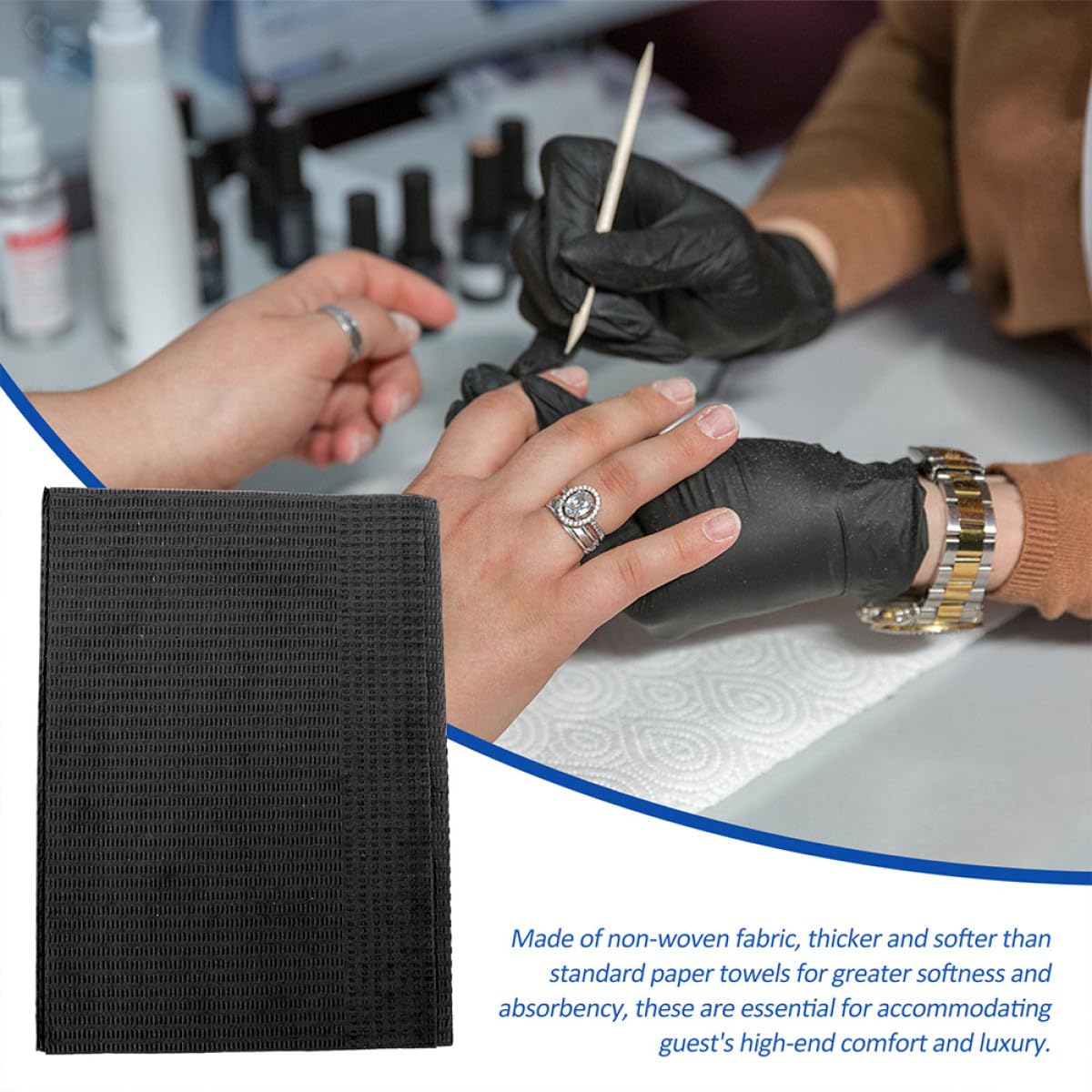 Tovagliette Monouso per Manicure 125 Pezzi, Pad Assorbenti in Carta Doppio Strato Resistenti allo Strappo, per Saloni di Bellezza Art Fai da Te, Protezione Tavolo e Igiene Mani