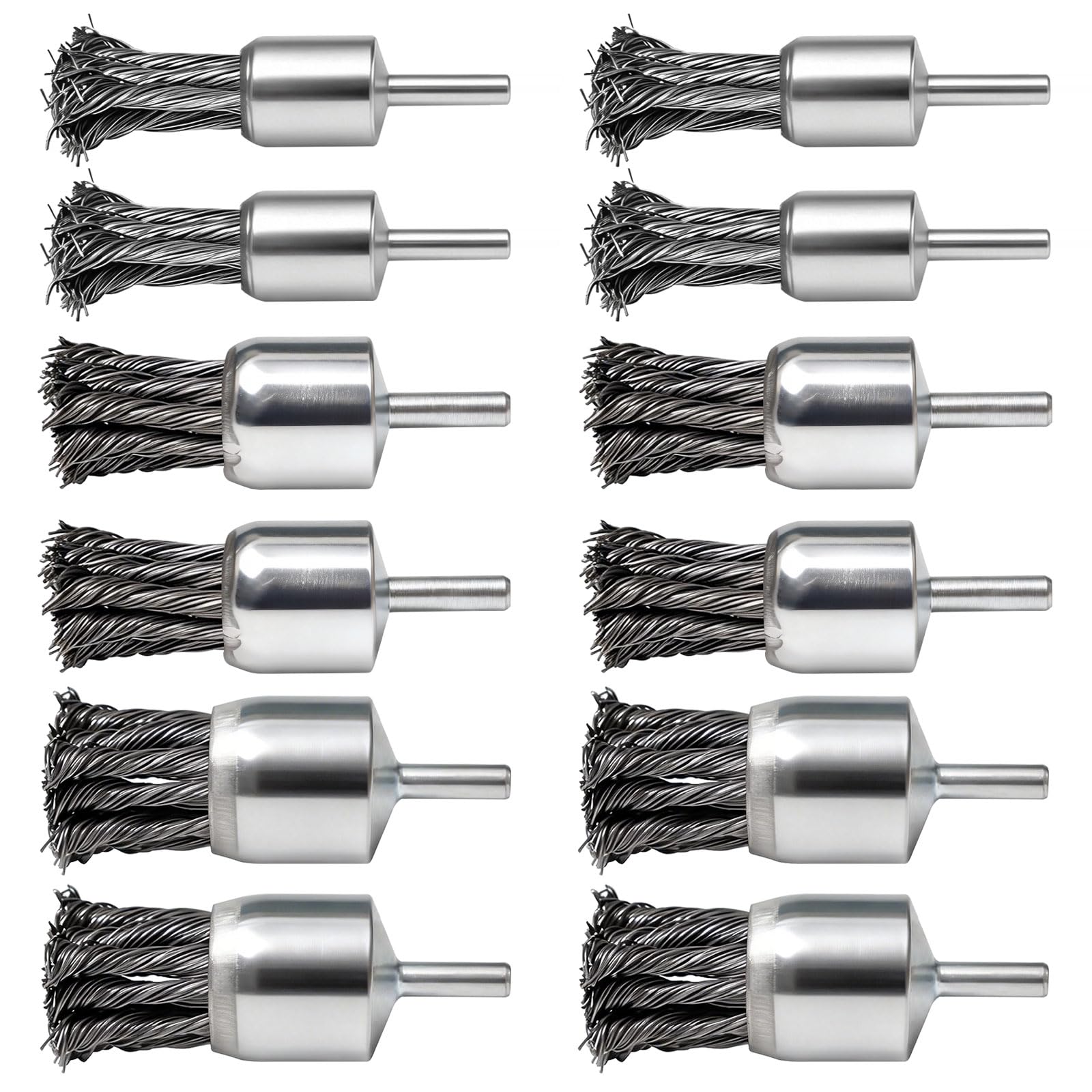 12Pièces Brosse Métallique Torsadée Acier pour Ébavurage Nettoyage