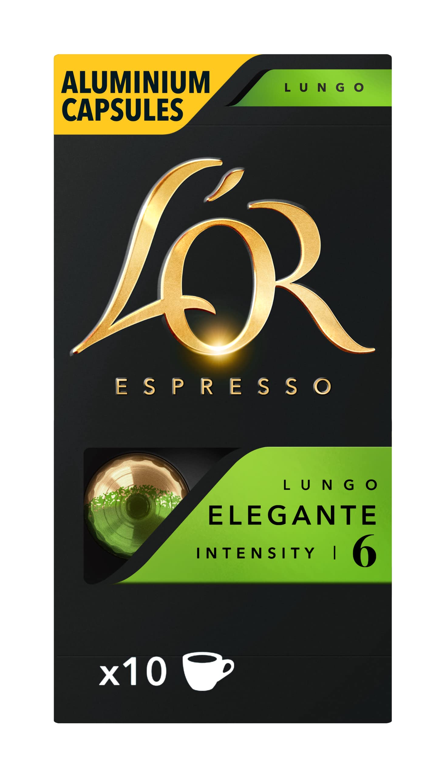 L'Or Espresso Lungo Elegante Cápsula de café 10 pieza(s) - Bolsitas y cápsulas de café (Cápsula de café, Café expreso, 10 tazas, 52 g, Caja, 10 pieza(s))