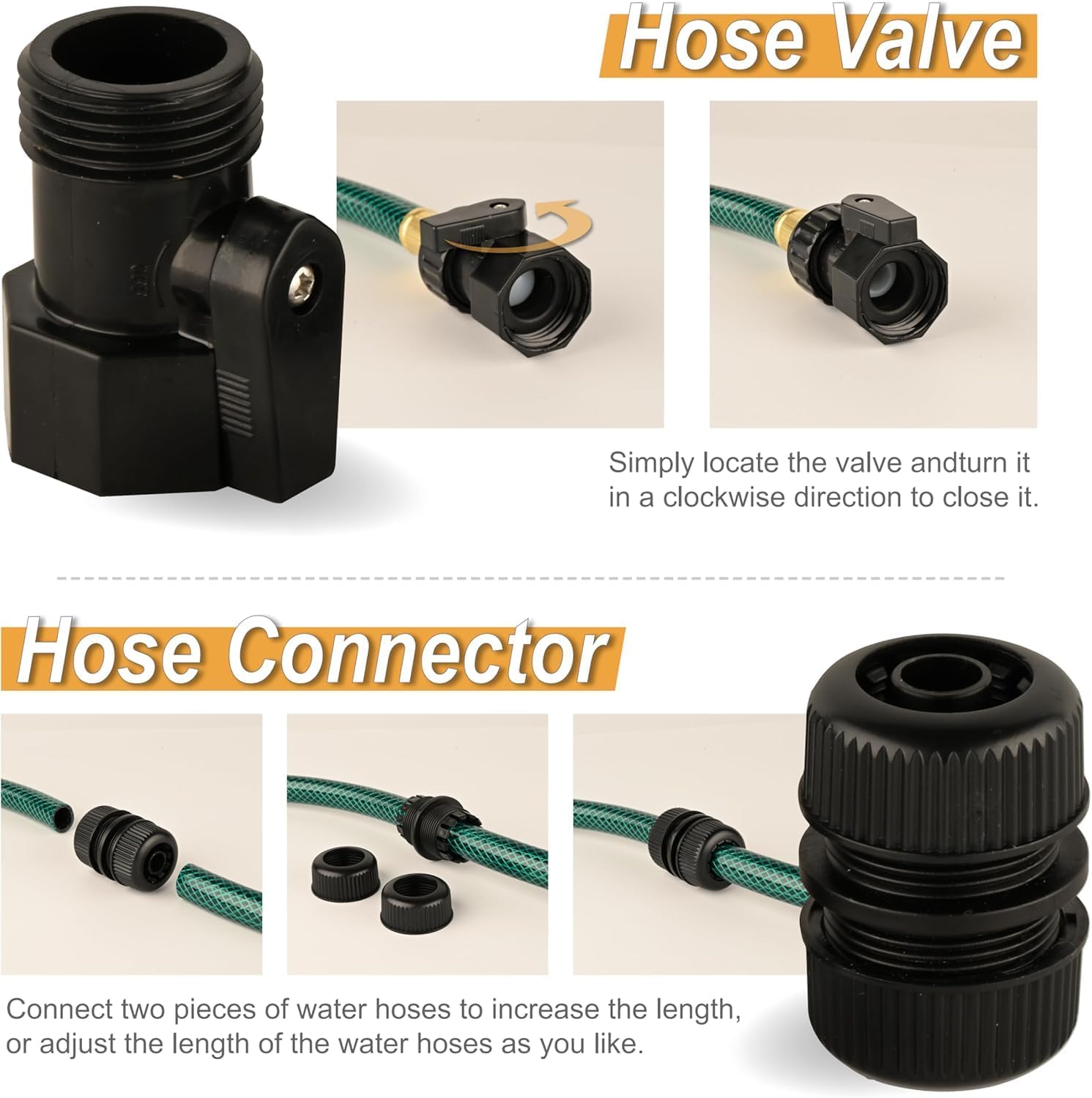 Orgrimmar Garden Hose No Leaking for Watering: No Kink and Lightweight - 1/2 Water Hoses 15 FT with Fittings for Outdoor and Yard