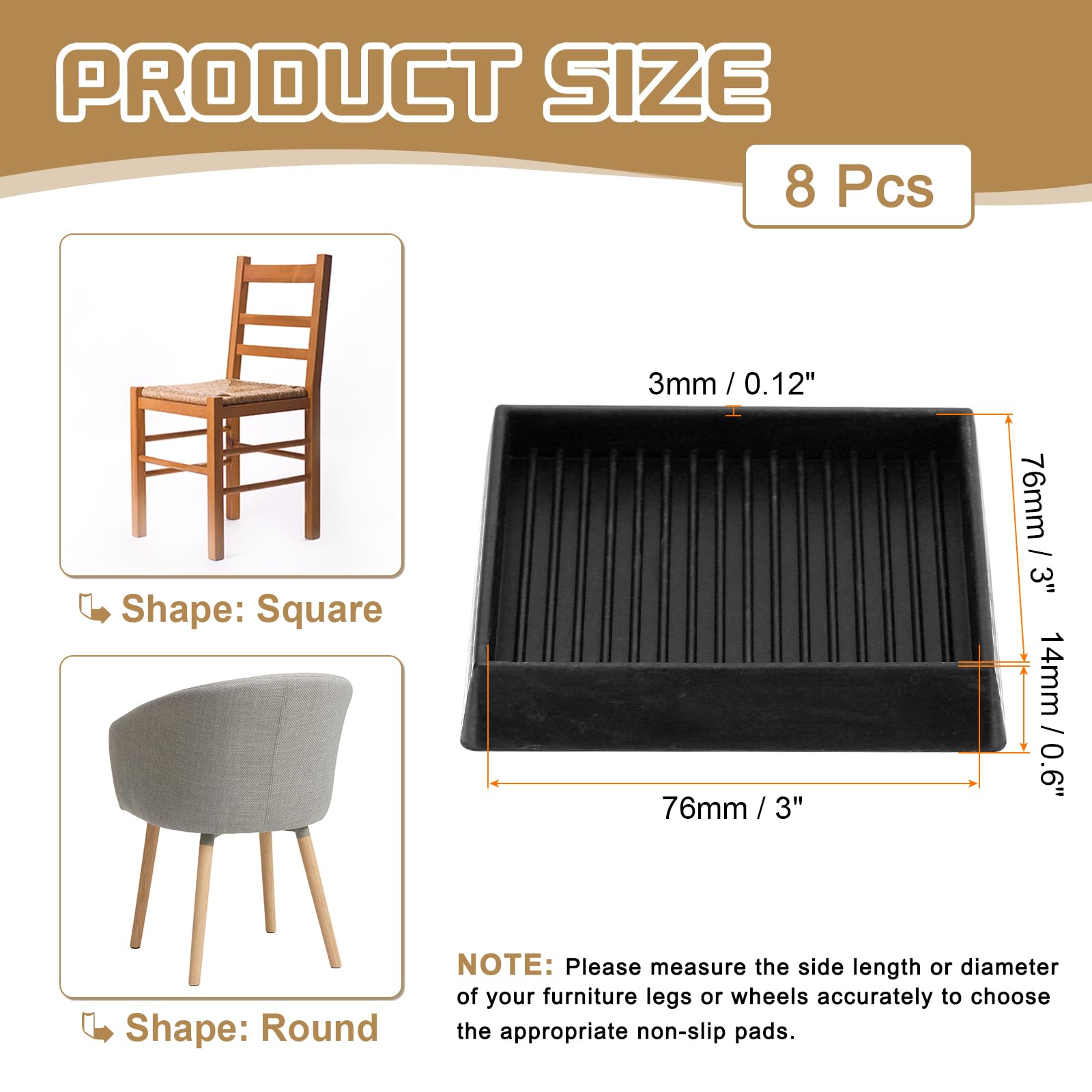 PATIKIL 3 Inch Rubber Furniture Pads - Image 2