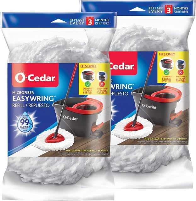 O-Cedar EasyWring Spin Mop Head Refill (Pack of 2)