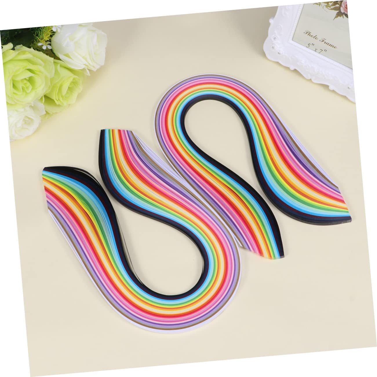 Housoutil 520 Paper Strips Sticks Birthday Textured Paper Colored Scrapbook Vellum Paper Quilling Craft Paper Material Making Crafts Construction Paper Assorted Colors