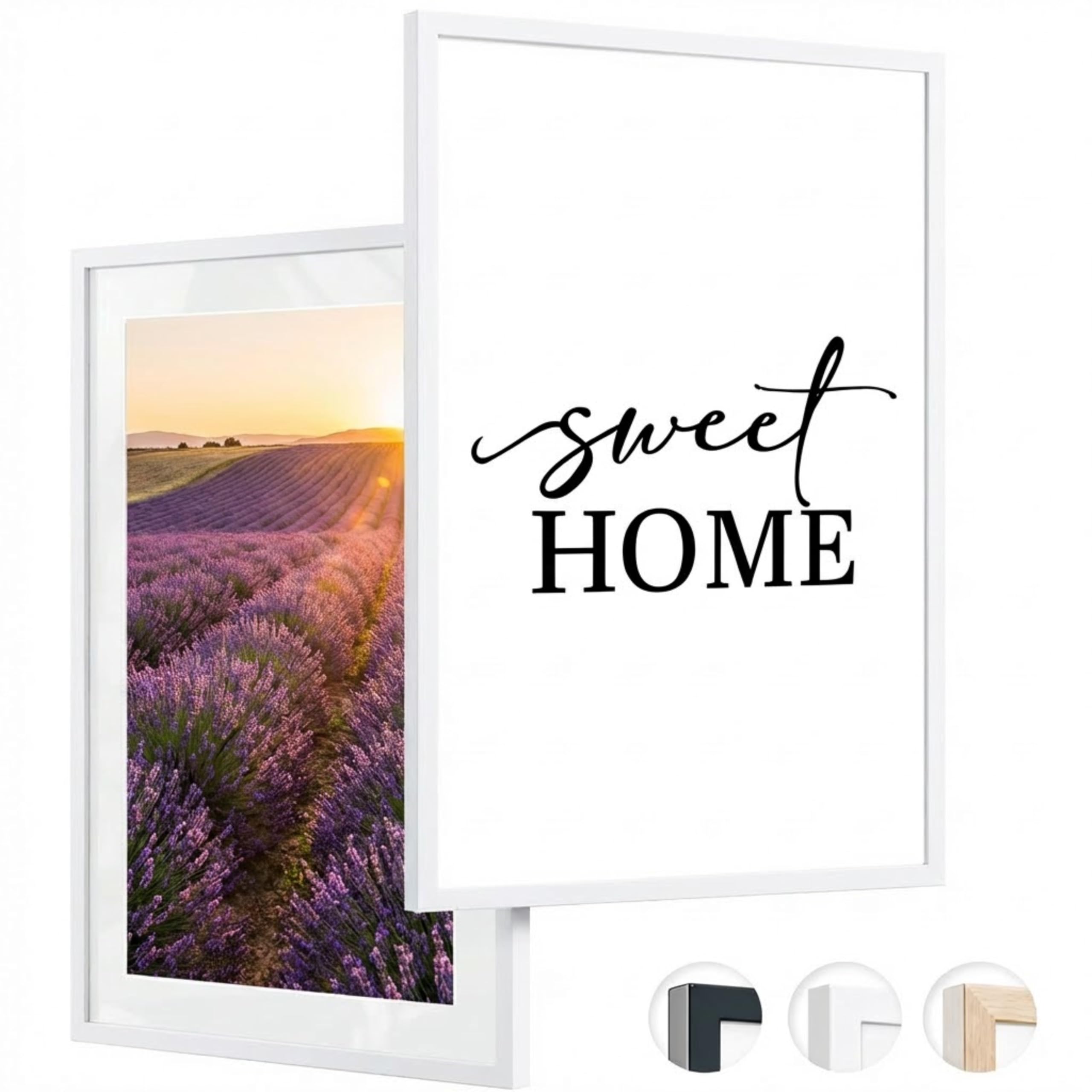 edihome, A3 Photo Frames (2 Units), 29.7 x 42 cm, Wood, Acrylic Sheet, for University Degree, Poster, Photographs, Wedding, Communion, Diplomas (White - 2 Units) — image 1