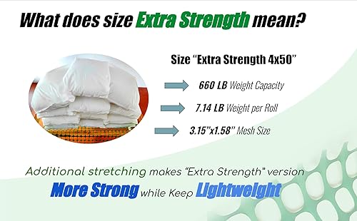 Miniatura 14 de PotatoLife Valla de seguridad de malla de plástico, rollo de 4 x 100 pies con 100 bridas, red temporal reutilizable para cercado de jardín, Verde