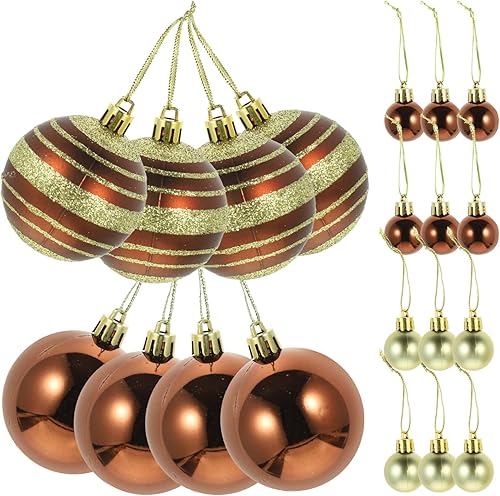 DECHOUS 40 esferas de Navidad inastillables para colgar en el árbol decoración de árbol de Navidad decoración de fiestas color marrón