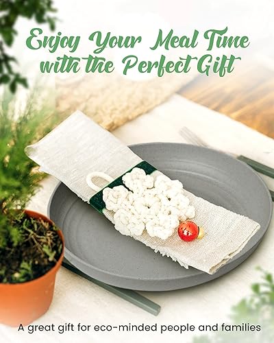 Miniatura 6 de GREENDISH Juego de platos de paja de trigo, 4 platos de plástico reutilizables irrompibles de paja de trigo, platos llanos Platos profundos