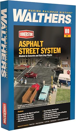 Miniatura 6 de Walthers Cornerstone Series Kit HO escala Full Set asfalto sistema de la Calle