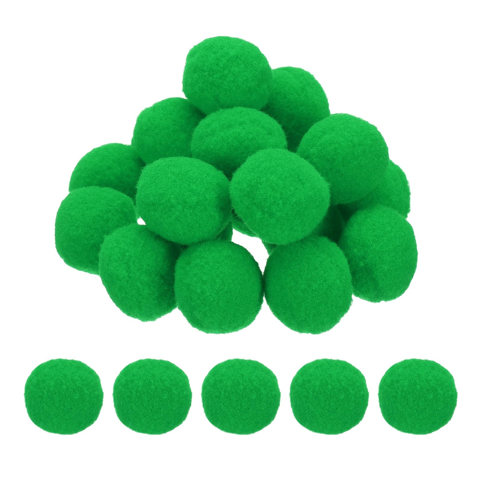 PATIKIL 1.2inch Pom Poms for Crafts, 20pcs Small Pompoms for Crafts Mini Puff Balls Bulk High Elasticity Fuzzy Balls for Hats Christmas Art DIY, Green