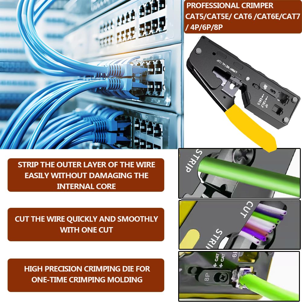 GKWL-Store Pince À Sertir Rj45,Compatible Avec Cat 7/6/5