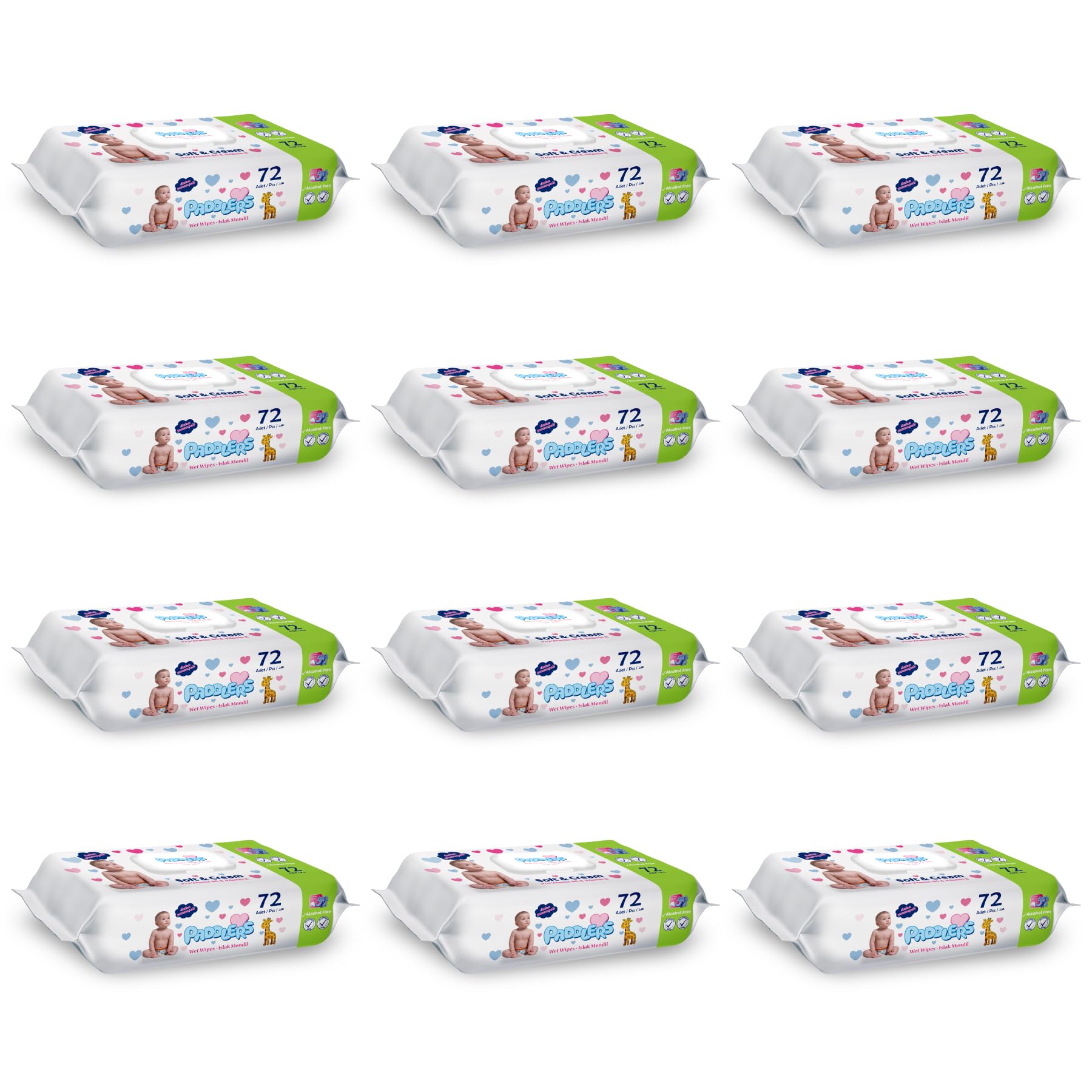 Paddlers Islak Mendil 12x72 li Koli (864 Yaprak)