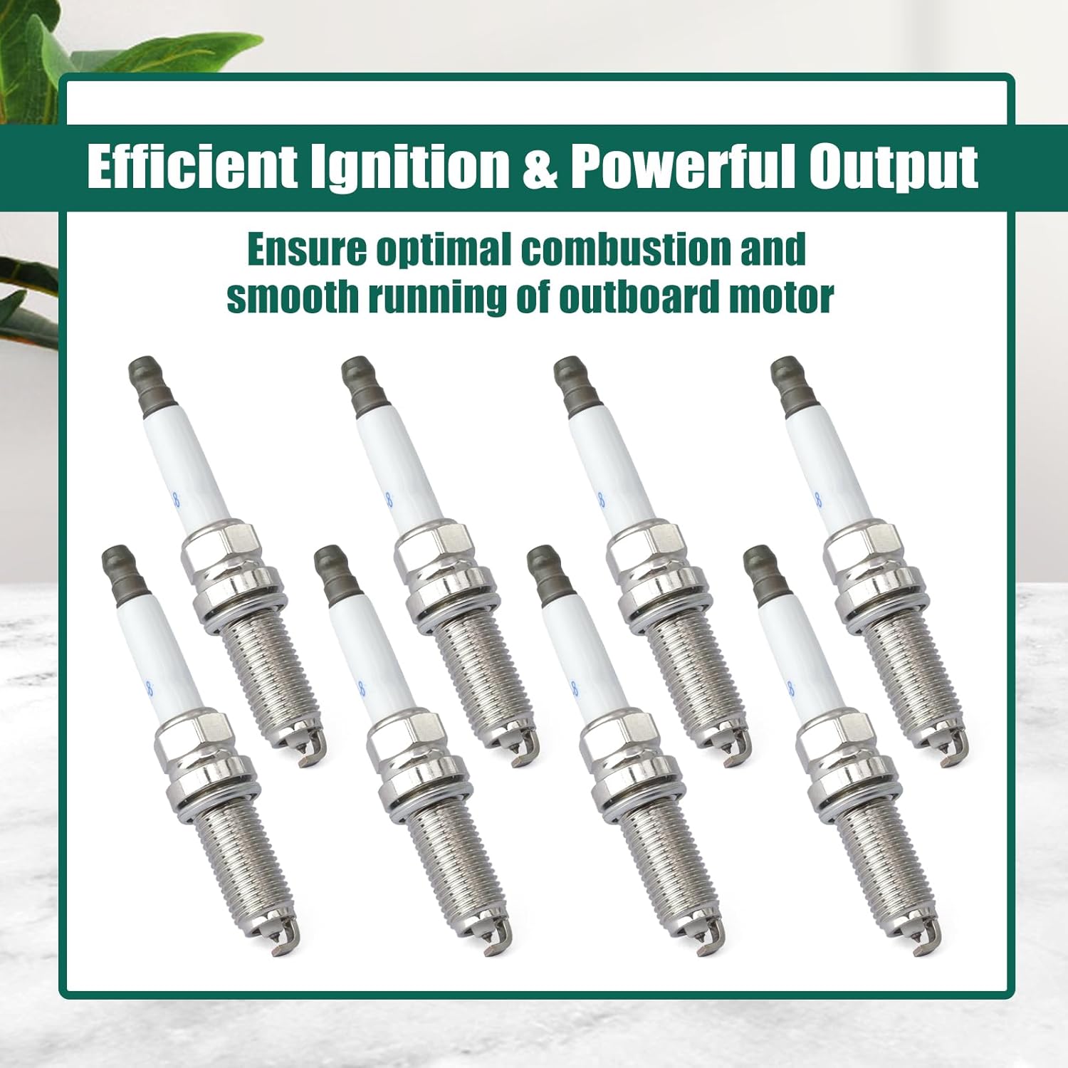 YUXIVCNE 8 Set LKAR7C-9 93961 Spark Plugs Replacement for Mercury Outboard Motor 175 HP to 300 HP Racing 250R 300R 450R V6 V8 3.4L 4.6L 4-Stroke Replace 33-8M0135348 8M0135348