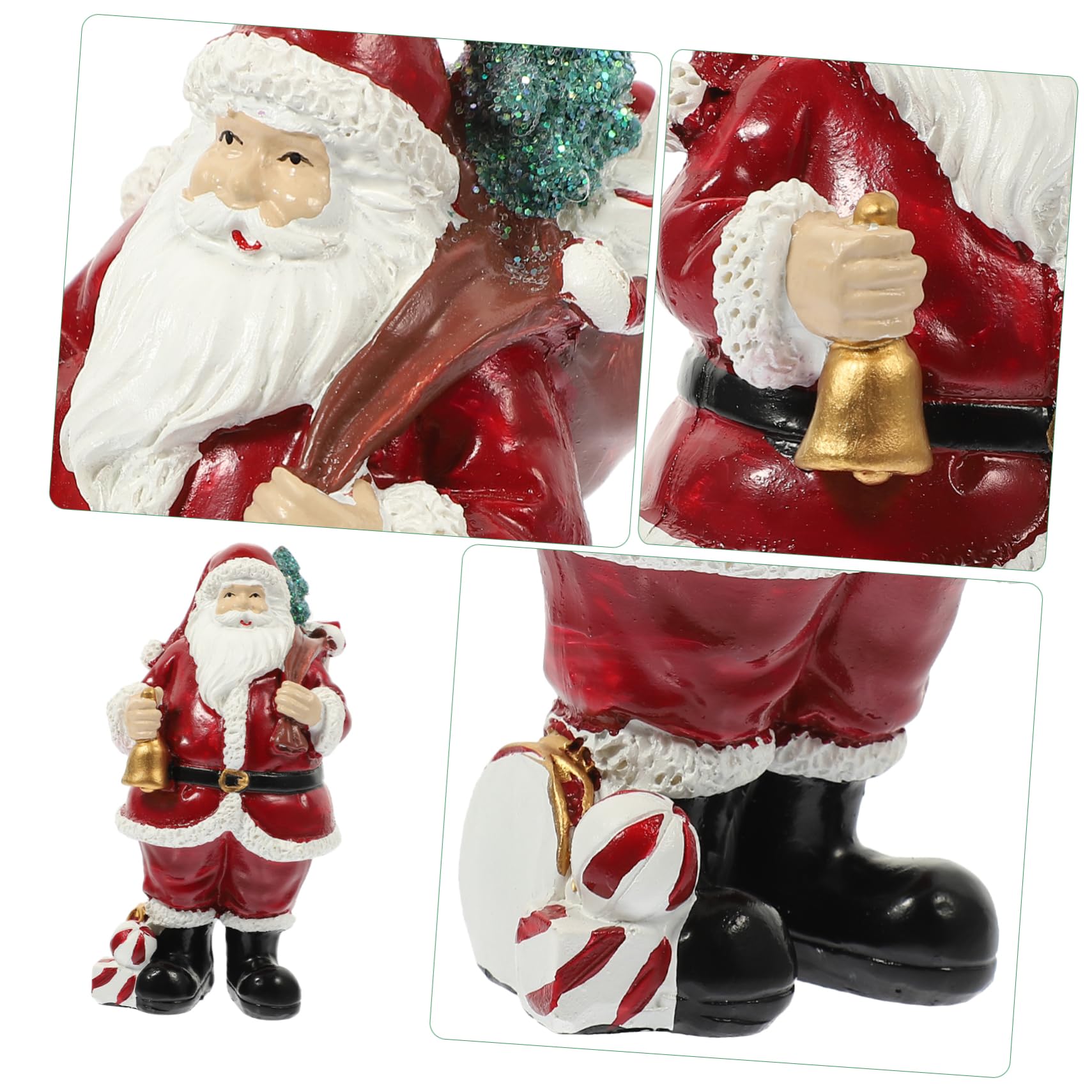 PRETYZOOM 2 Pz ornamenti di babbo natale natale regalini natale statuina natalizia da tavolo decorazione natalizia con renne statuina di Babbo Natale statua in resina di babbo natale