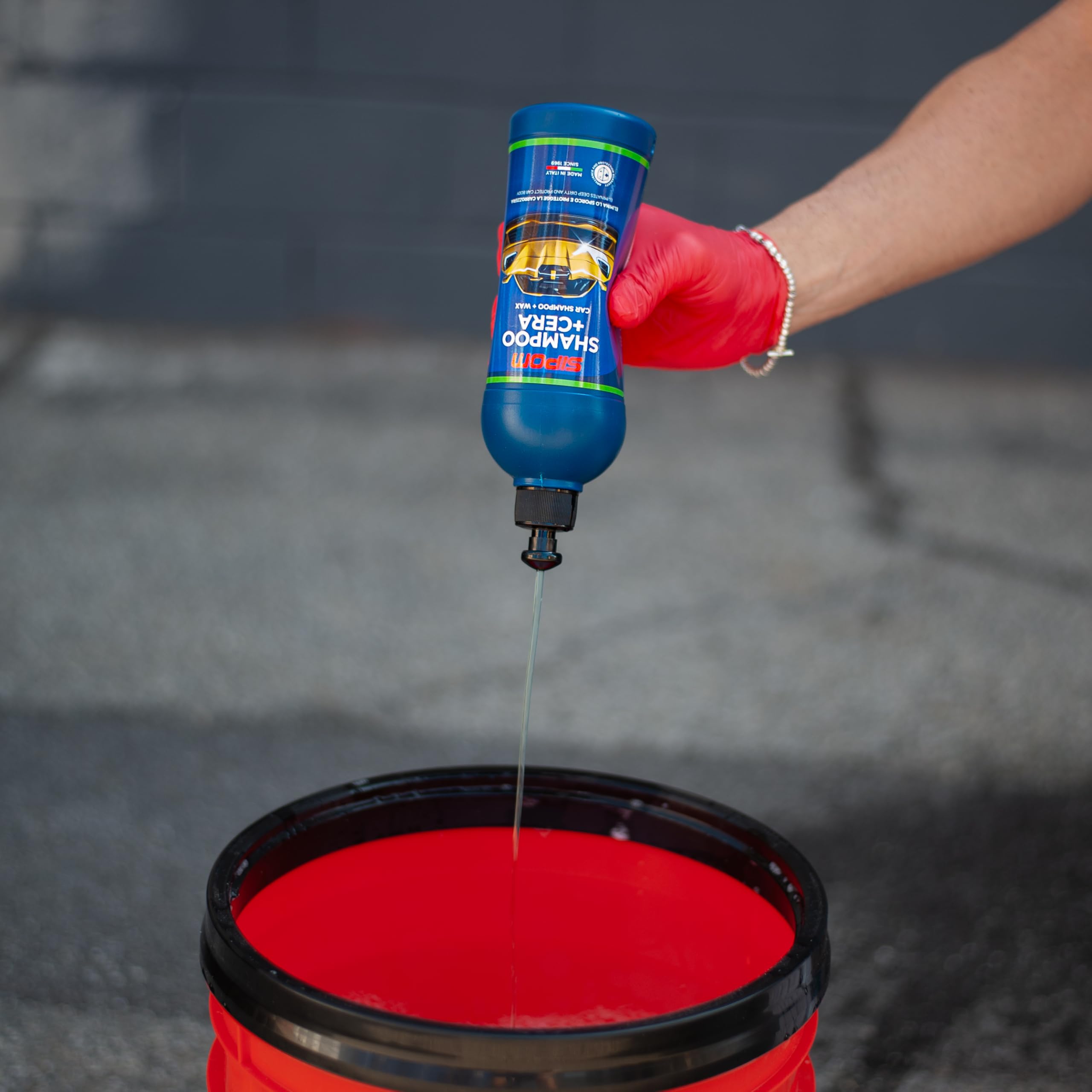 SIPOM Shampoo Auto Professionale con Cera Carnauba pH Neutro 500 ml