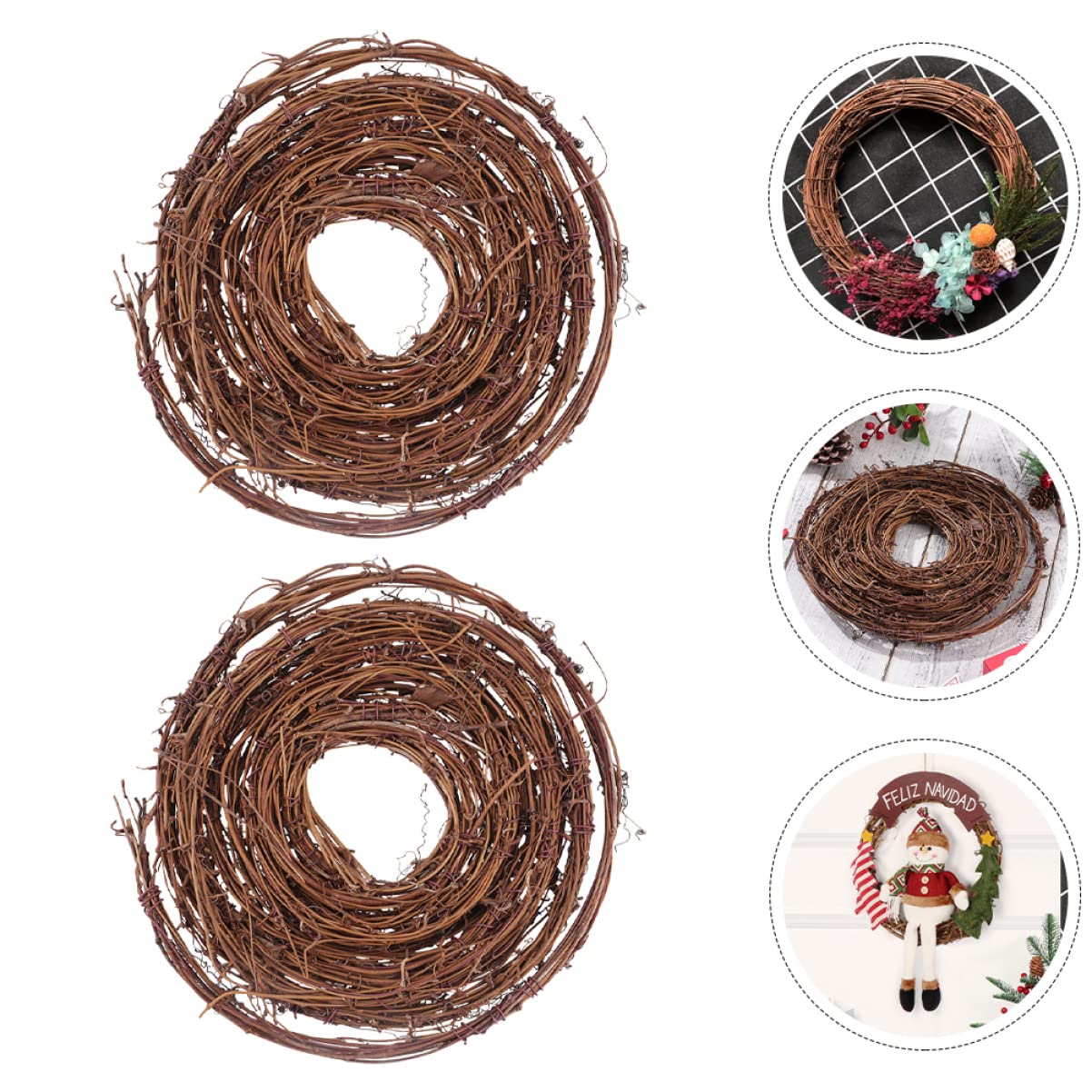Zerodeko 3 Juegos Rota Adornos para Arboles De Navidad Día Festivo Luces De Hadas Personalizar Obsequios Personalizados Ratán Bricolaje De Vid Colgante Coffee 2 Piezas * 3