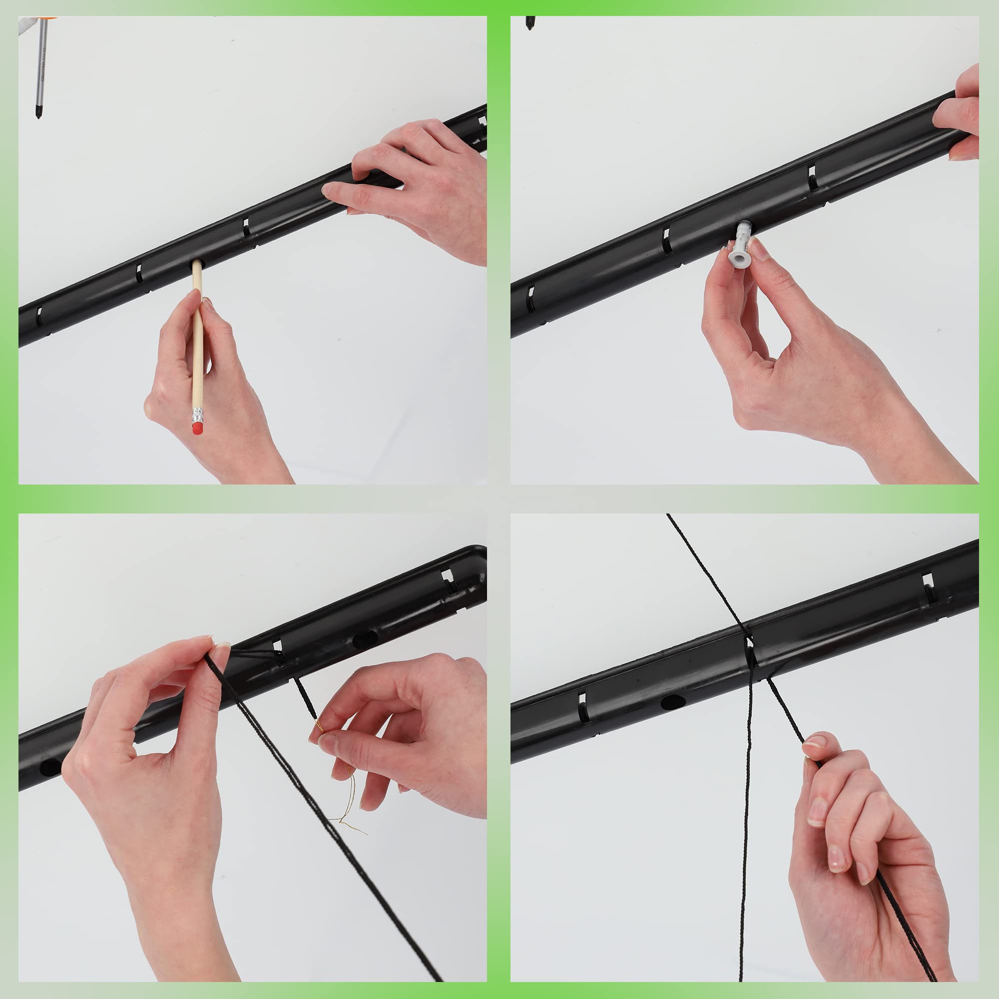 KADAX Stendibiancheria da Soffitto in Acciaio Rivestito in Polietilene, Stendino con Design Salvaspazio e Capacità di Carico di 12 kg (Nero, 6 x 160)