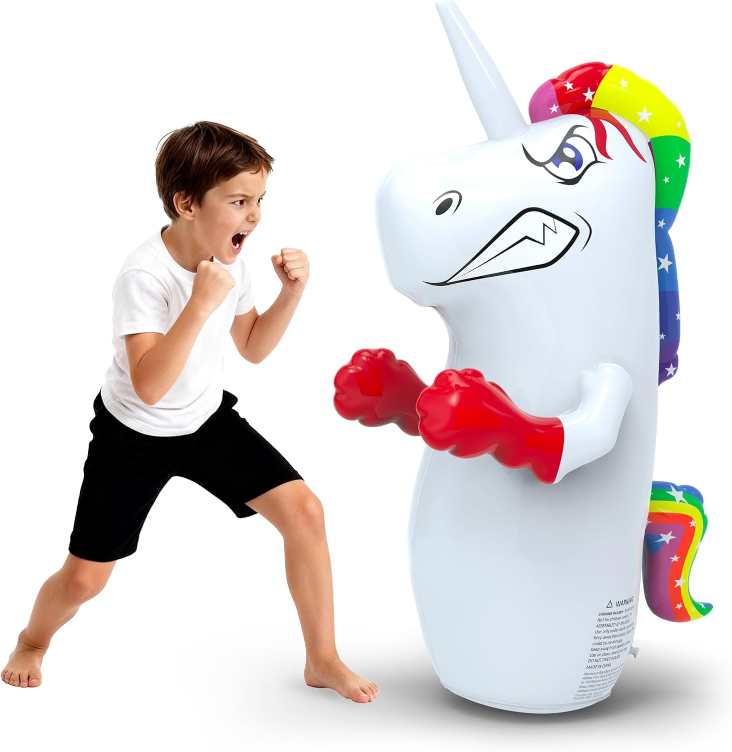 Inflatable Punching Bag for Kids - Unicorn & Dinosaur Bop Bag Toys Gifts for Boys and Girls,Premium 47 Inches Blow Up Bopper with Bounce-Back Action