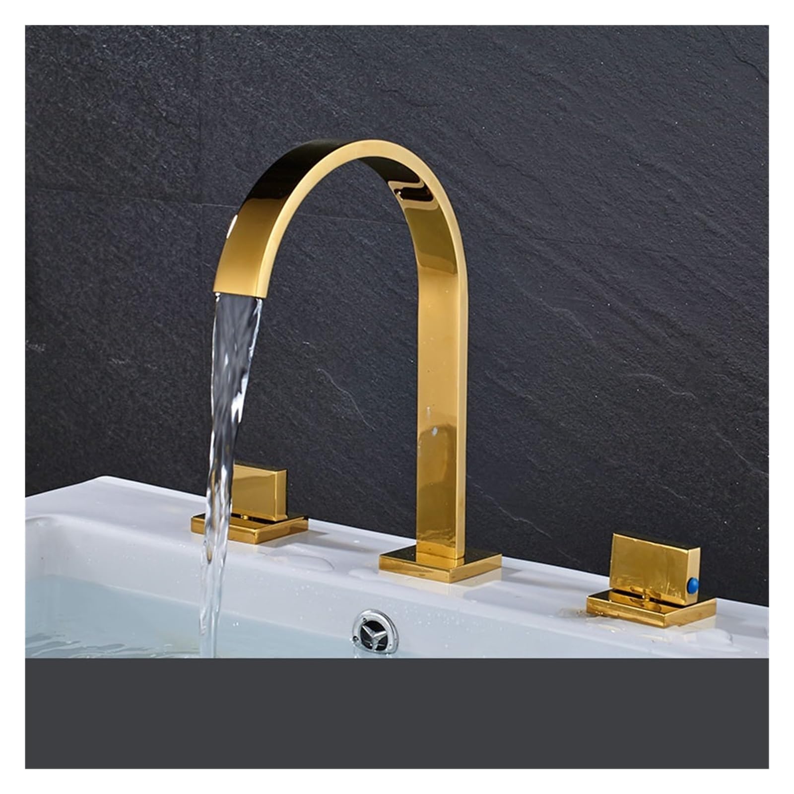 Robinet de lavabo en laiton fini les fuites mélangeur 3 trous