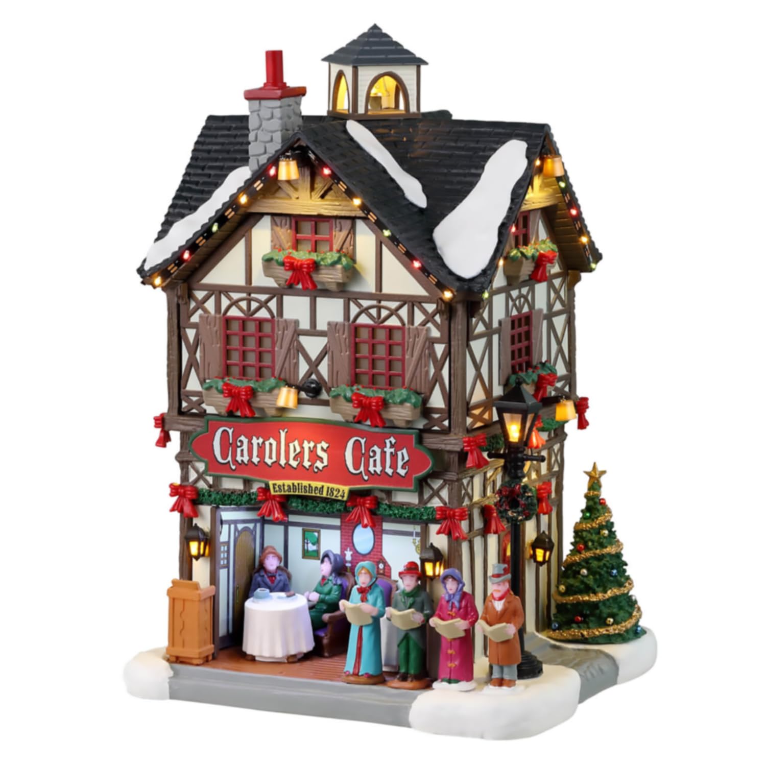 Lemax Lemax-35024 Noël 35024 Caddington Village Lighted Building: Carolers Café, Multicolore