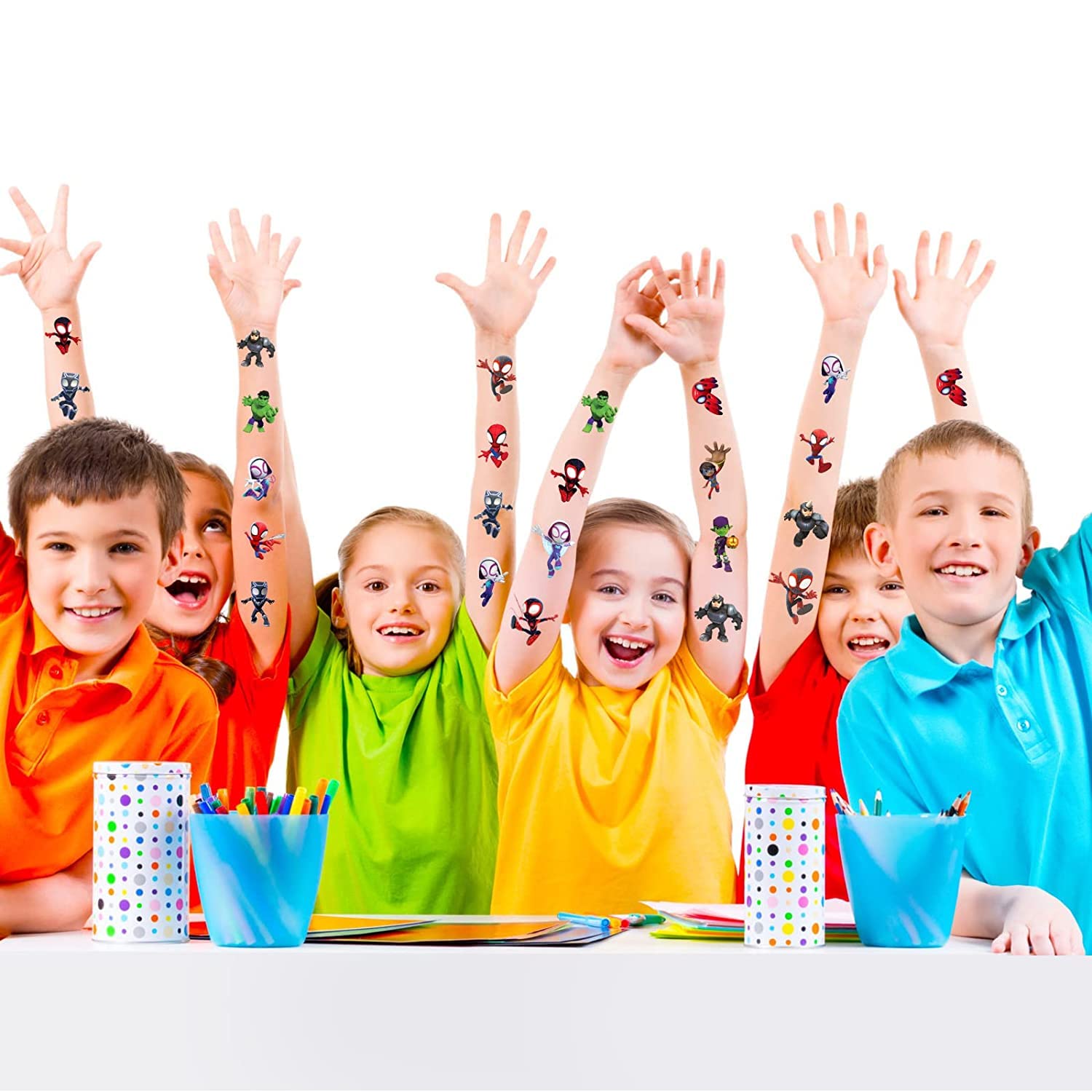 Tatouages Temporaires Sirène Enfants – 6 Grandes Feuilles, Imperméables, Doux Pour La Peau, Idéaux Pour Anniversaires