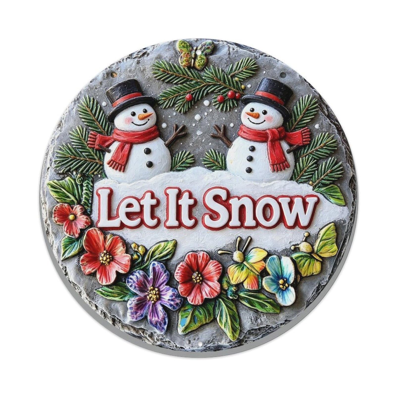 Let It Snow Metal Tin Sign Plaque