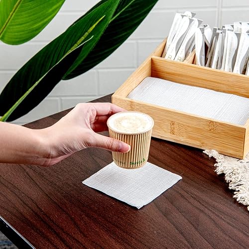 Miniatura 5 de Sustain - Tazas calientes de 4 onzas, 500 tazas de café onduladas aisladas, las tapas se venden por separado, revestimiento de ácido poliláctico a