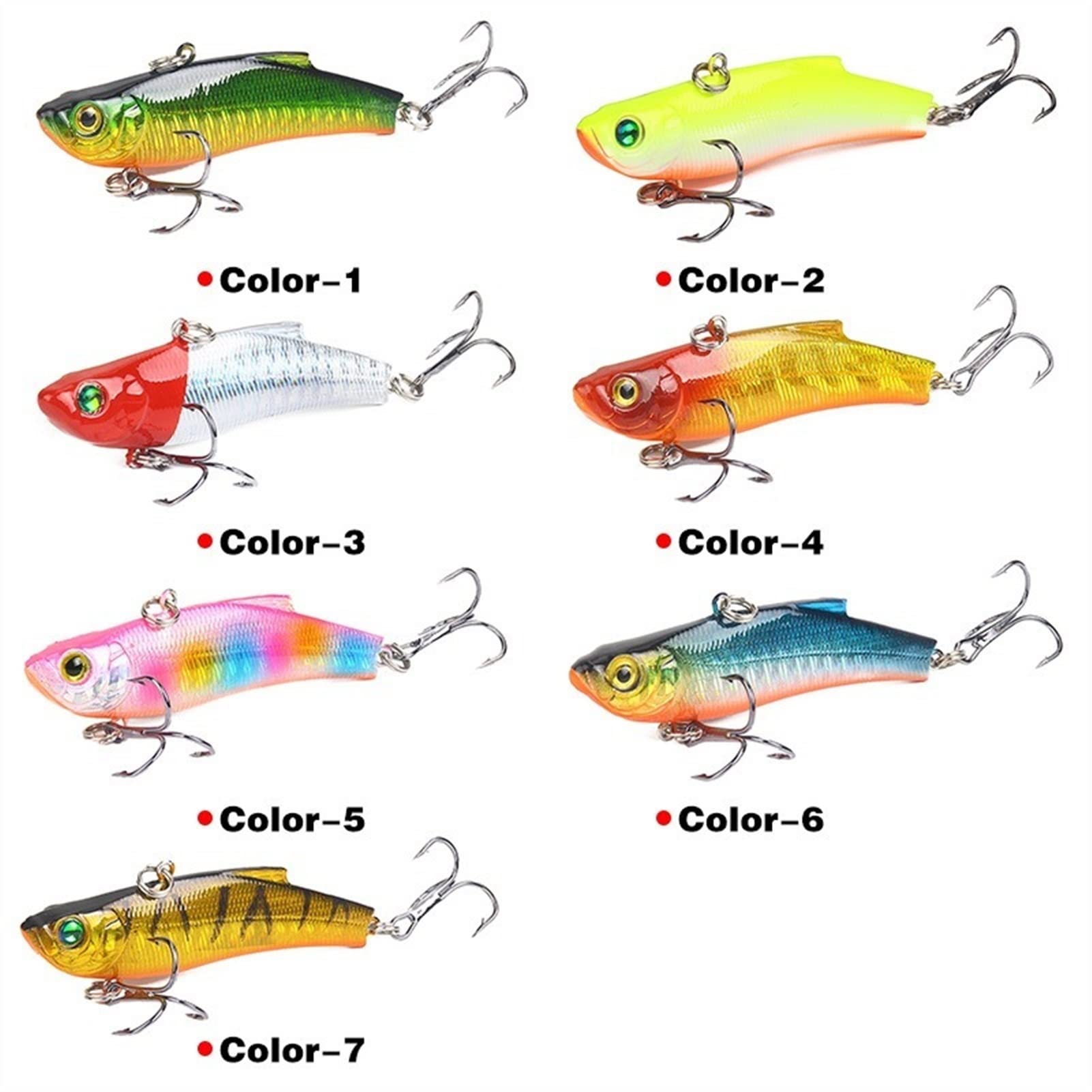 Señuelos de Pesca Blandos, Señuelos de Pesca 10 PCS Señuelo de Pesca Cebo Duro Buceo Cebo Giratorio Aparejos de Pesca de mar de Invierno 7 cm / 18 g for Agua Dulce, Equipo de Pesca Simple