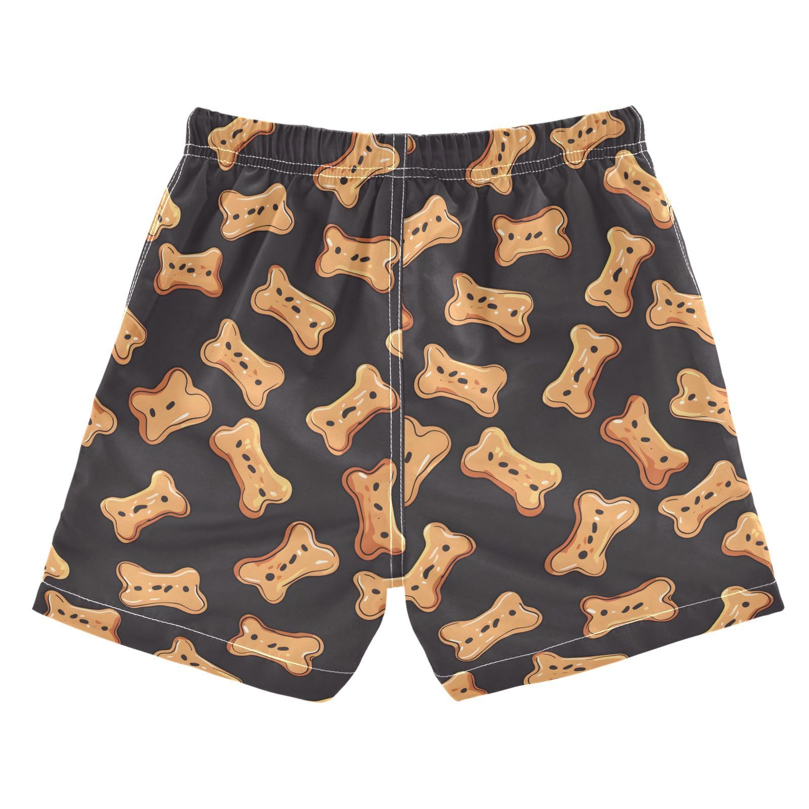 ALAZA Biscuits Black Boys Quick Dry Beach Board Shorts Kids Swim Trunks Bathing Suit Swimsuit 5T