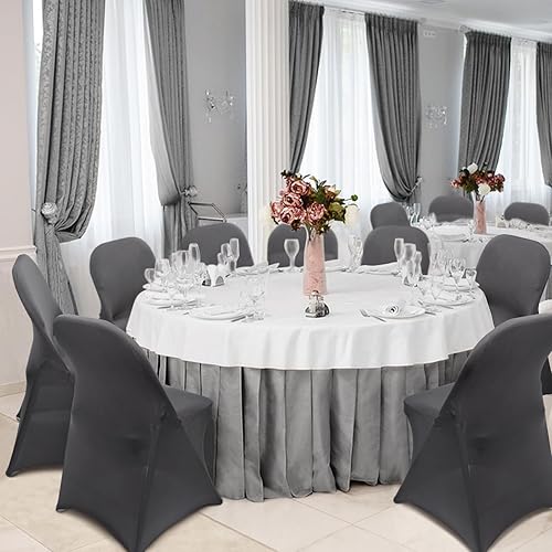 Miniatura 2 de Fundas para sillas plegables impermeables de elastano, 12 unidades, protector elástico mejorado para sillas para bodas, vacaciones, banquetes,