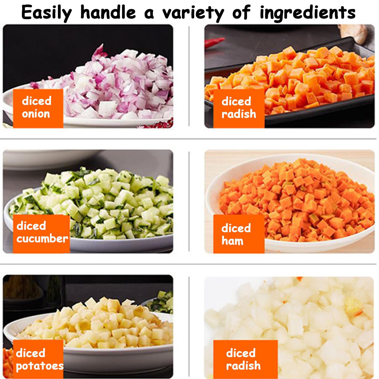 LYDZUSDP Vegetable Fruit Chopper Slicer,Electric Electric Vegetable Shredder Machine,Commercial Electric Vegetable Dicer,Multifunctional Automatic Fruit Dicer(8mm)