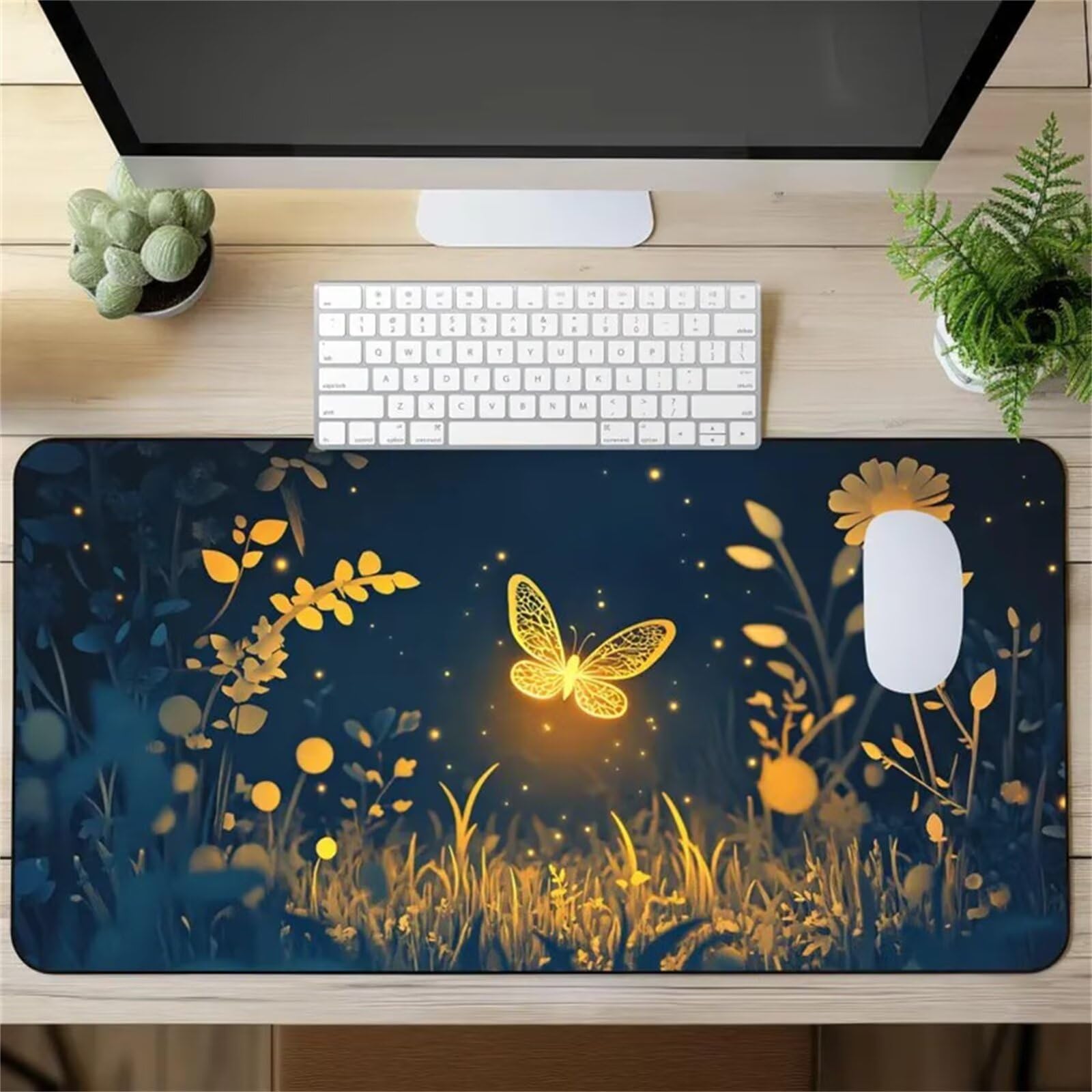 Grand tapis de souris de bureau design papillon pour setup informatique - 6
