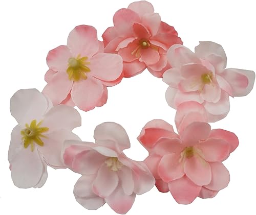 Miniatura 4 de Cabezales de flores de cerezo, 100 pétalos de cabeza de flor de Sakura de seda artificial, para novia, boda, fiesta, suministro, mesa, piso,