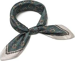 SHIROUYU 100% Real Mulberry Silk Scarf -21' x 21'- Lightweight Neckerchief â€“Women Men Small Square Digital Printed Scarves