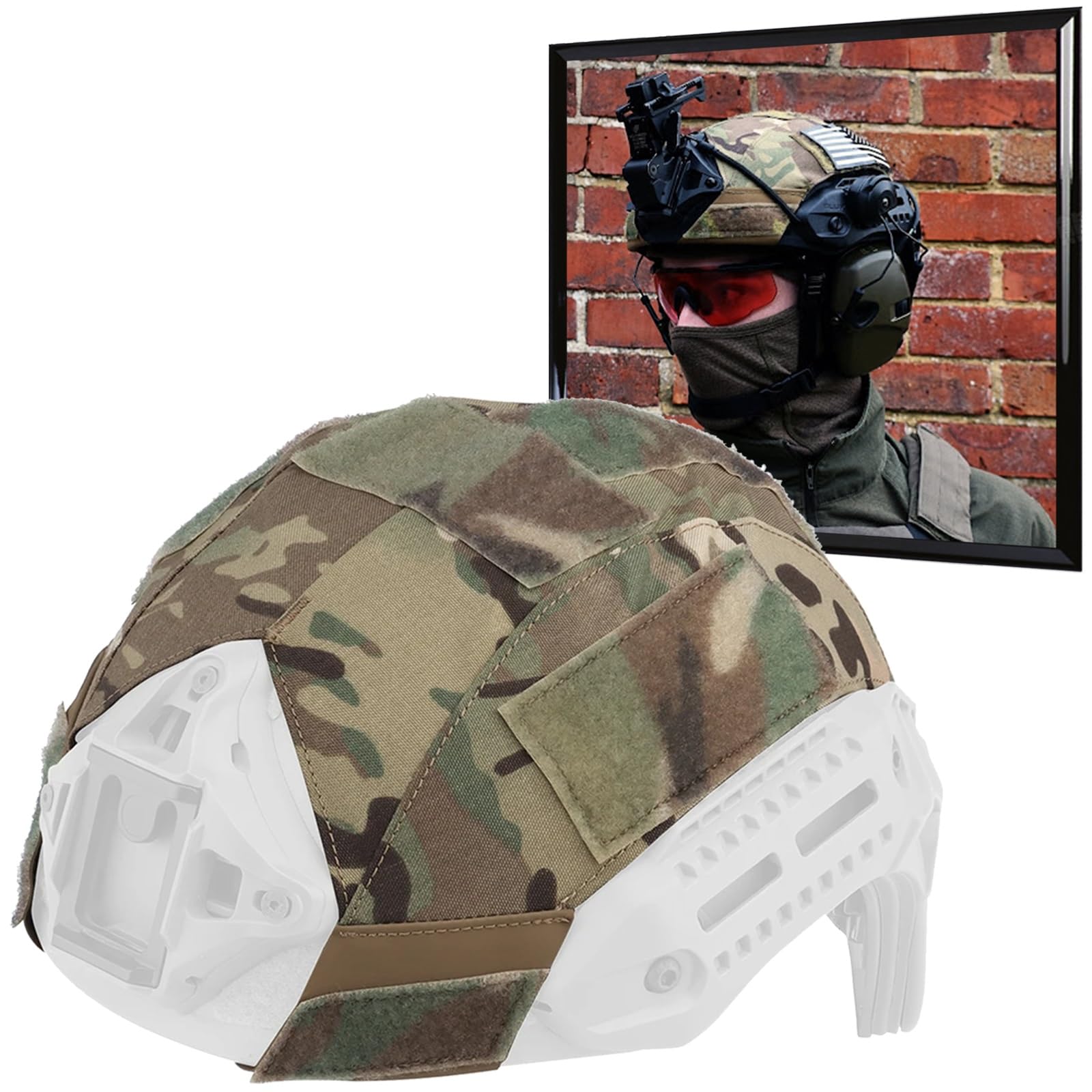 Housse casque airsoft MK tactique CP avec fixations pour accessoire militaire