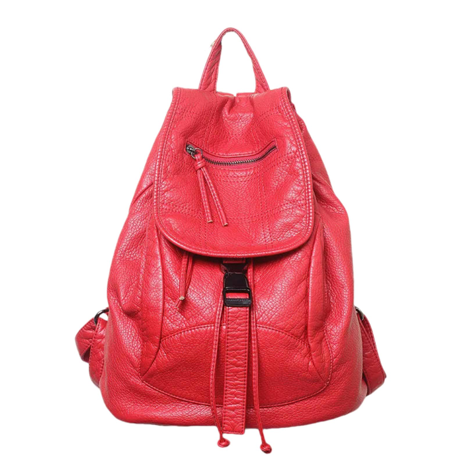 Rucksack Frauen Luxus Leder Arbeitsreise Business College Tasche-rot
