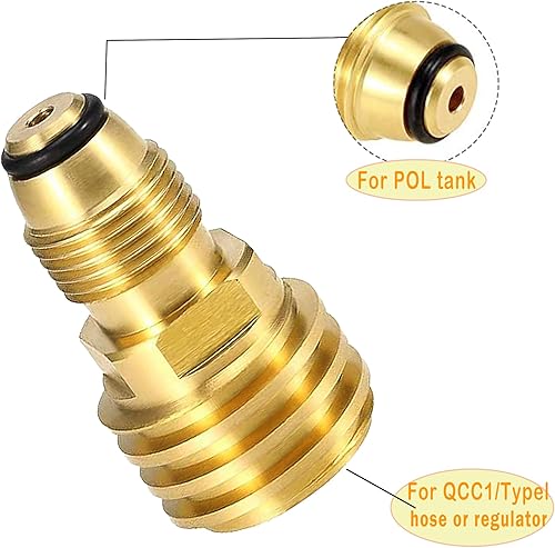 Miniatura 2 de AOPANDA El adaptador de tanque de propano convierte la válvula de servicio de tanque POL LP en manguera QCC1tipo 1 o regualtor - antiguo a nuevo