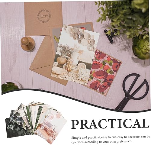 Miniatura 6 de COHEALI 100 hojas de pinturas decorativas, póster retro, decoración de plantas, calcomanía de pared, murales de pared 3D, material de álbum de