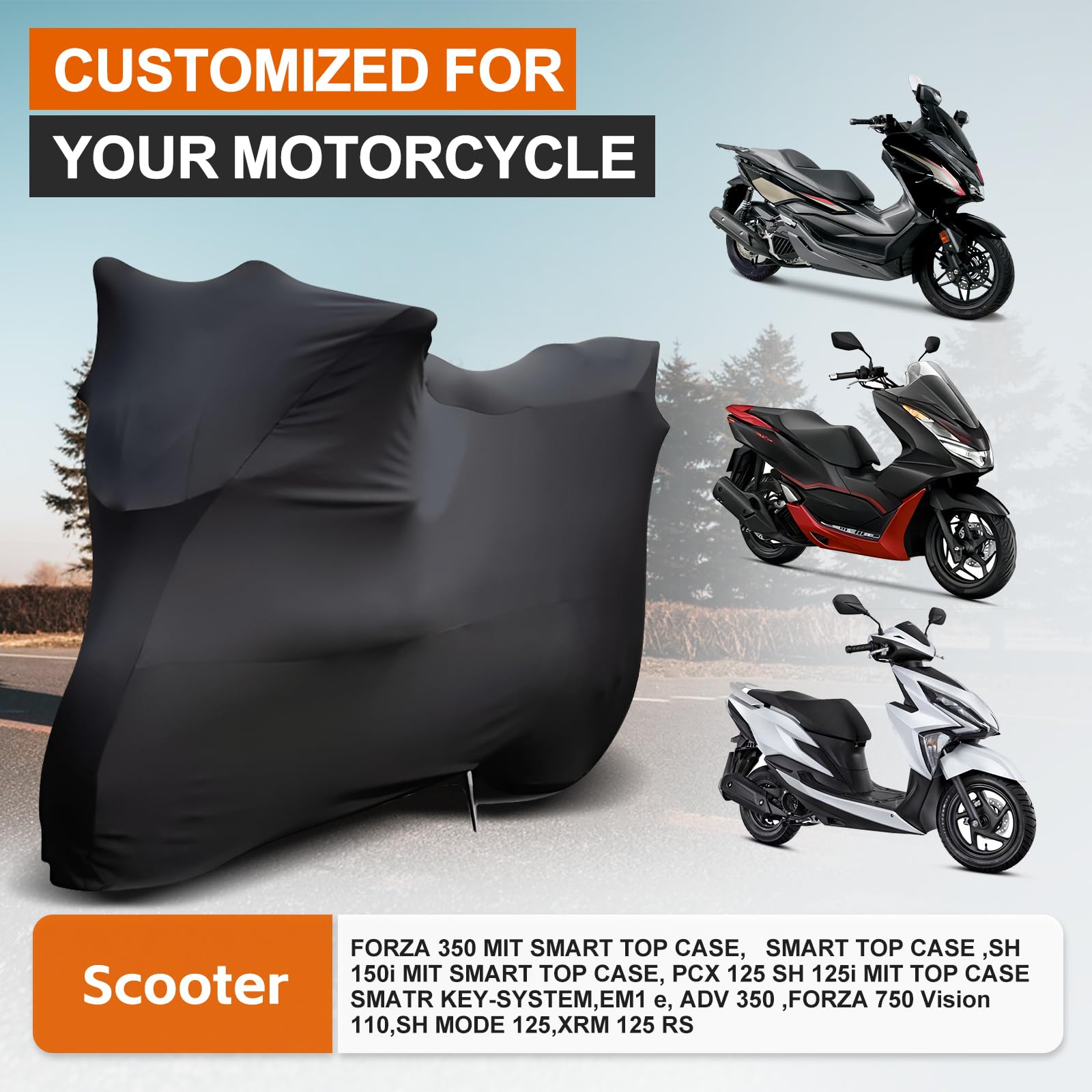 Motorradabdeckung Outdoor Für Honda Scooter - 420D Oxford Wasserdicht & Wetterfest