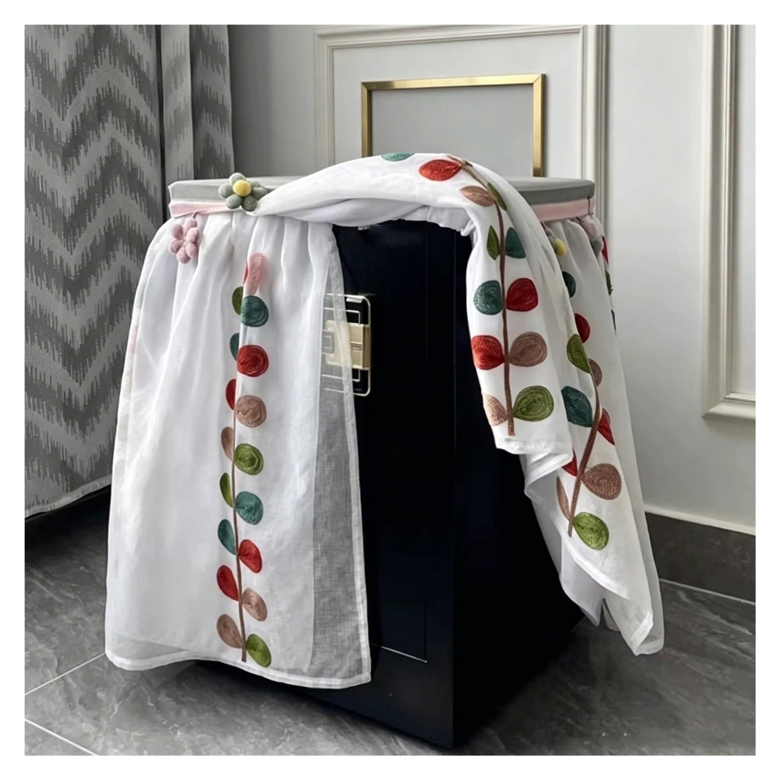 CHZDPP Custom Safe Cover with Front Pull Curtain, Synthetic Security Safe Cover, Dust&Water Proof Cabinet Safes Disguise with Patterns(B,16x12x16in/40x30x40 cm)