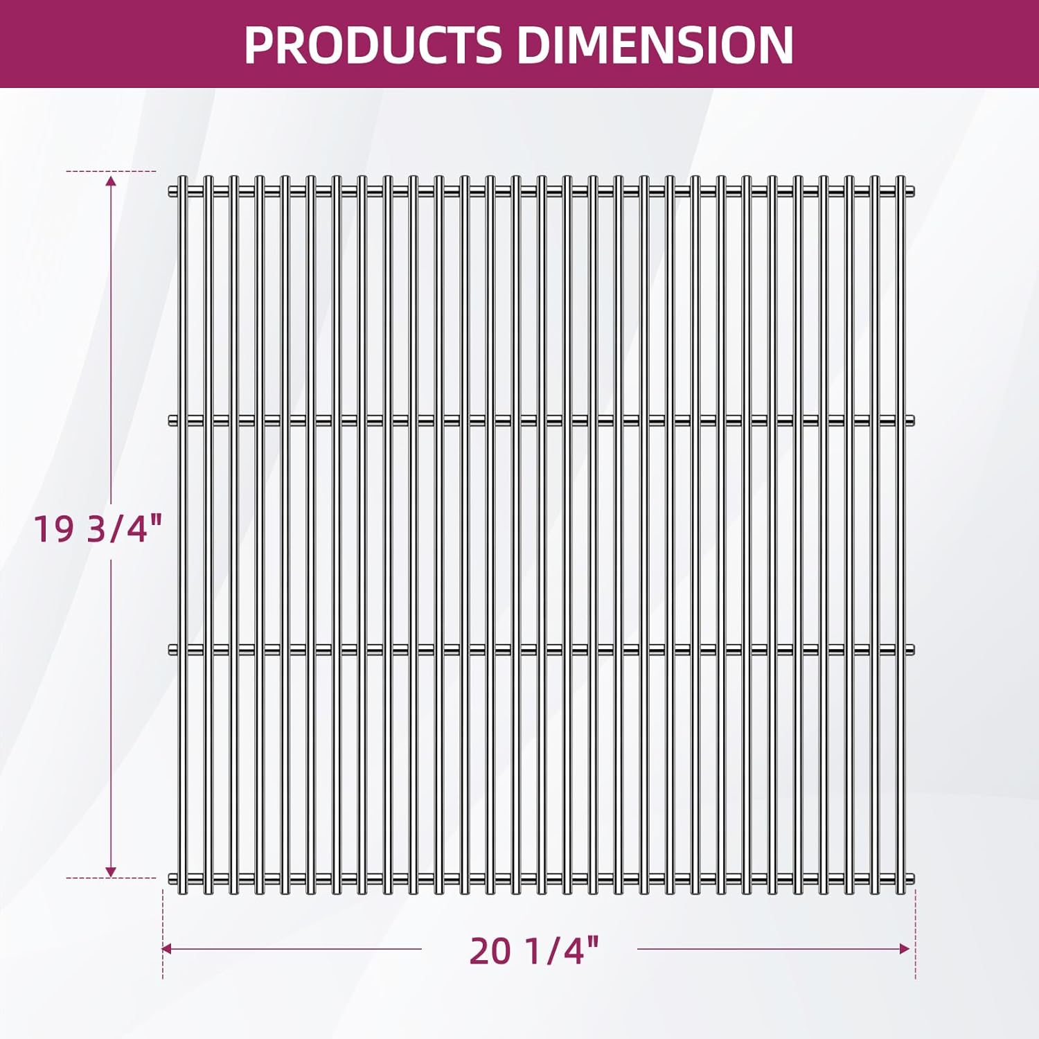 19 3/4" Full Size Stainless Steel Cooking Grid Grates Replacement for Chargriller 3001, 3008, 3030, 4000, 5050, 5252,King Griller 3008 5252,19 3/4"x20 1/4",1 Pack(3-in-1)
