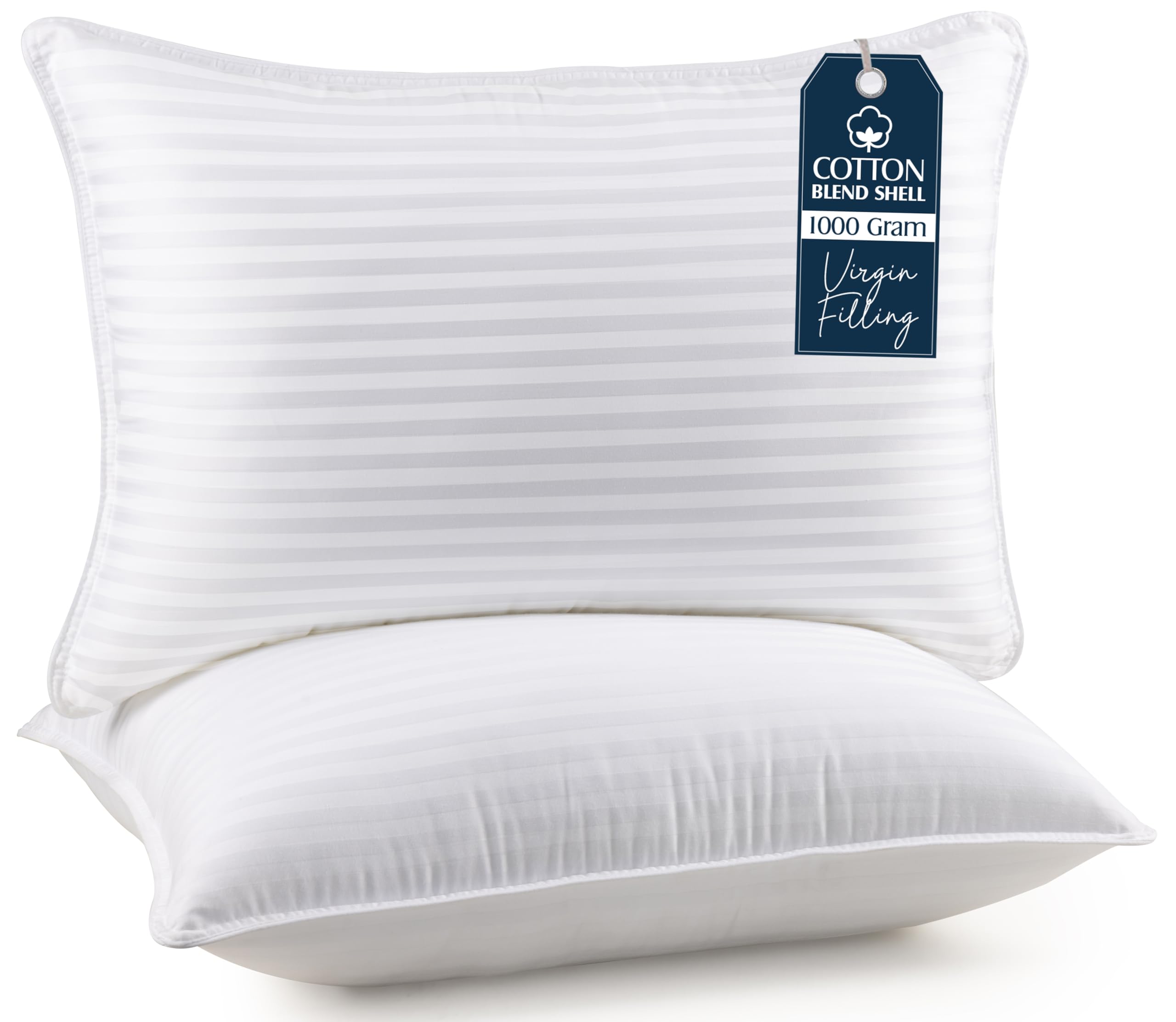 Utopia Bedding Pillows 2 Pack, (Queen) Polycotton Cover Hotel Quality Luxury Bed Pillow for Back, Stomach or Side Sleepers