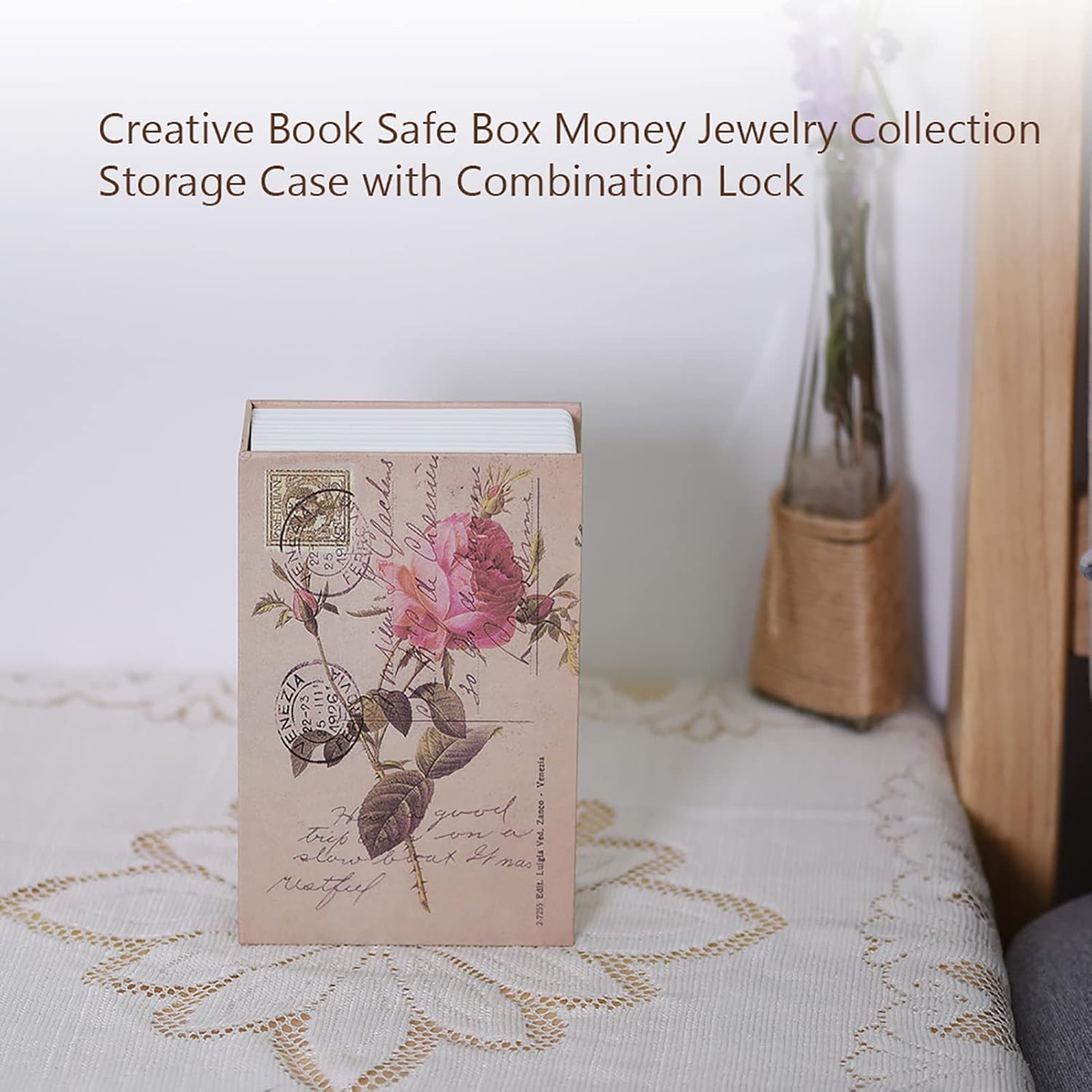 Yctze Secure Book Box with Combination Lock for Cash Money & Jewelry Collection Storage (Type 2)