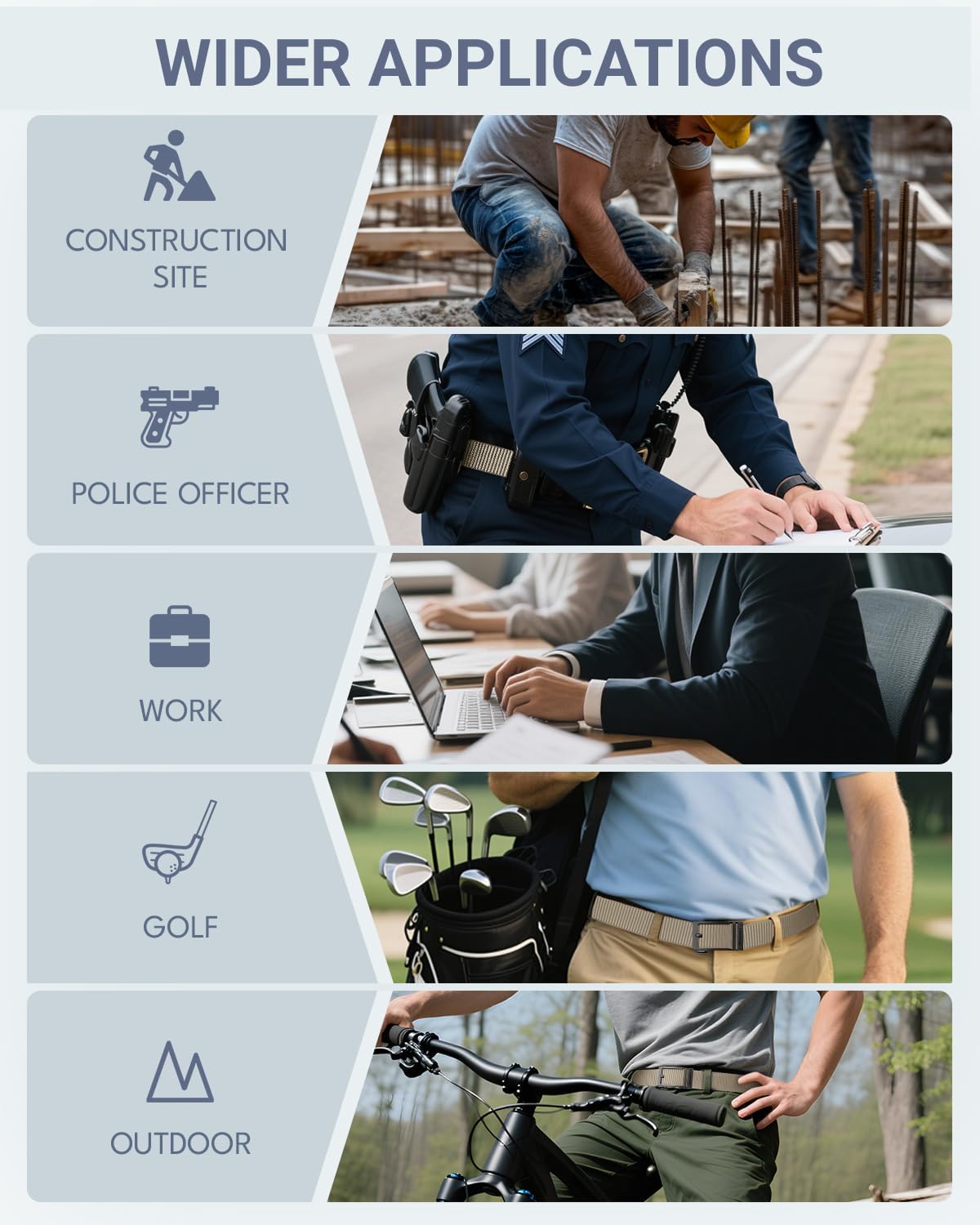 FAIRWIN Men's Ratchet Belt - Nylon Web Work Belt with Automatic Buckle, Adjustable for Jeans, Pants, Golf, and Everyday Use - Image 6