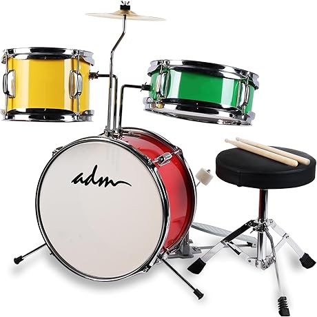 ADM Drum Set [Year]: Beginner Drum Set for Kids, 14 Inch Bass Drum
