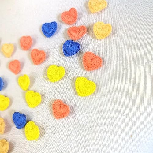 Miniatura 2 de 40pcs corazón bordado coser en apliques de encaje floral parche de fibra de leche adornos de costura ropa vestido de novia artesanía bricolaje