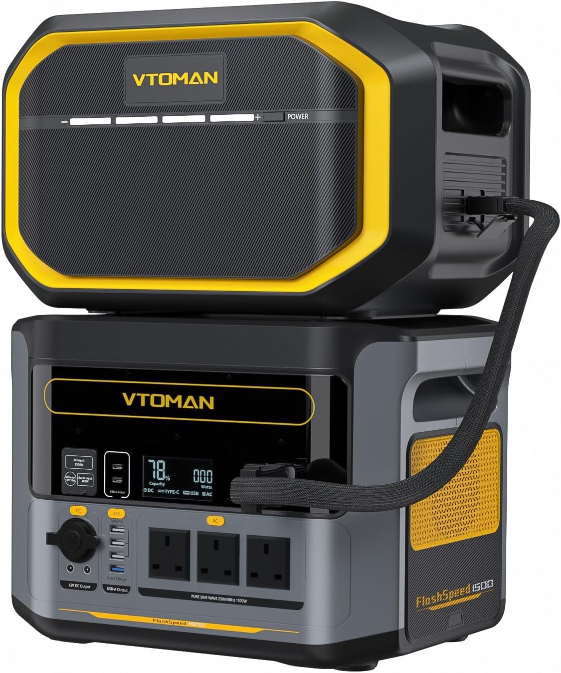VTOMAN FlashSpeed 1500 Power Station with Extra Battery, Up to 2956Wh