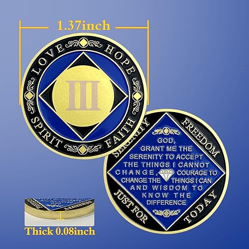 Miniatura 5 de Medallón NA de 3 años bañado en oro, monedas anónimas, regalo de recuperación de fichas de aniversario de cumpleaños