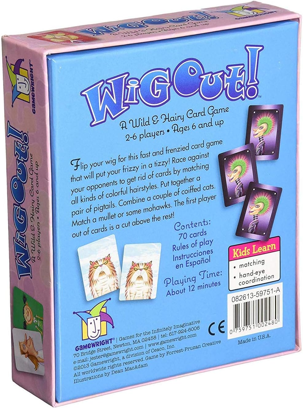 Gamewright Wig Out! A Wild and Hairy Card Game Multi-colored, 5"